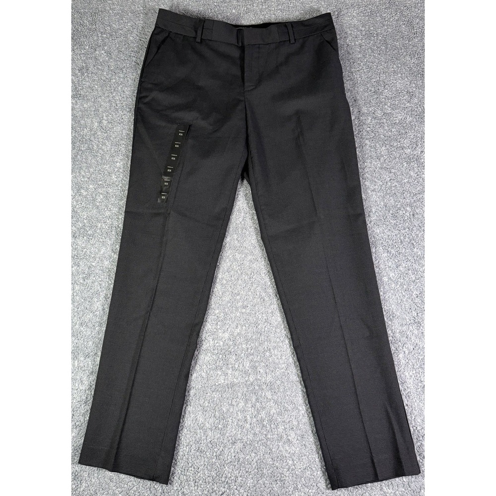 NWT Banana Republic Martin Fit Pants 10S Dark Gray Houndstooth Straight Leg Work